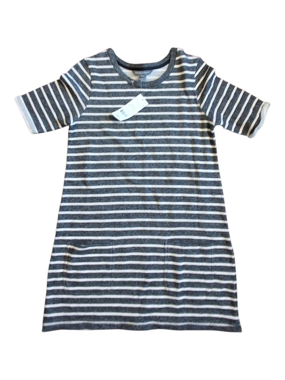 French Connection Gray & White Striped Knit Pullover Tunic